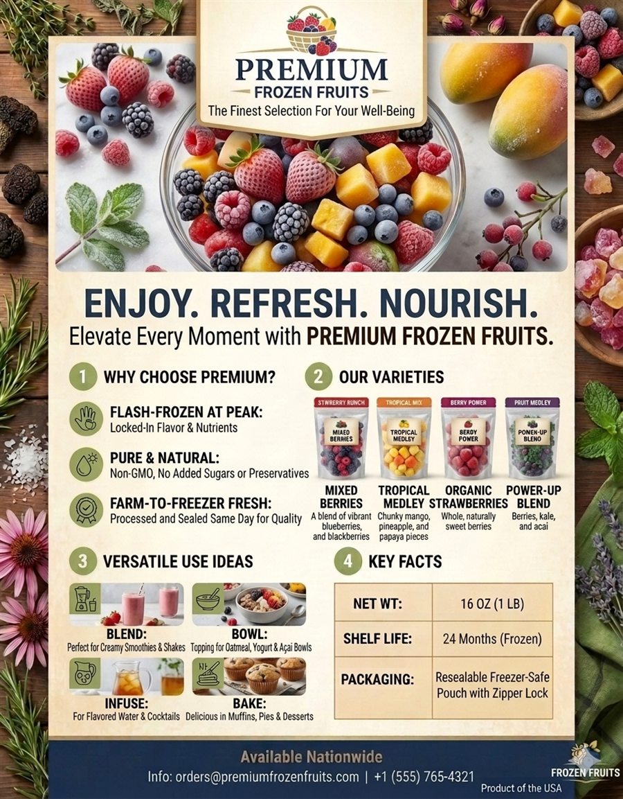Premium frozen fruit blends
